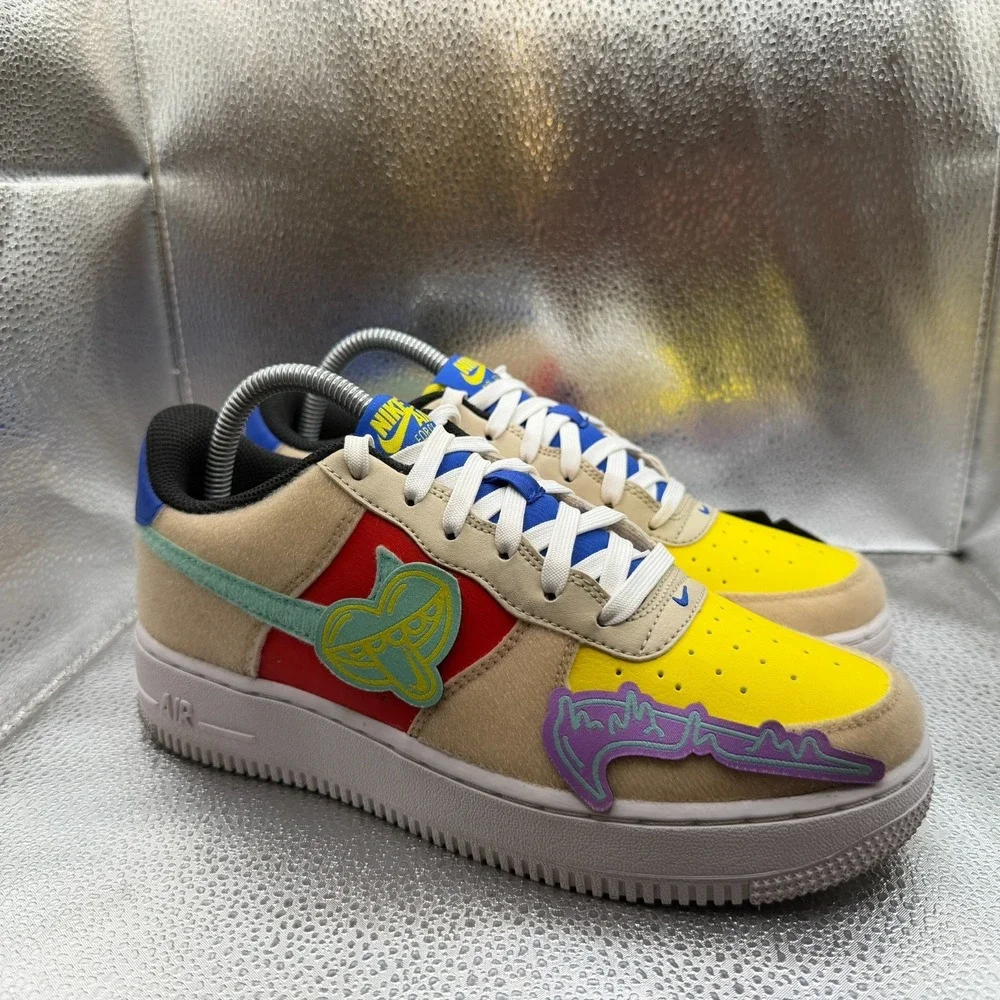 Size 6Y Nike‎ Air Force 1 Low Multi-Color Boys Running Sneakers FN7818-100